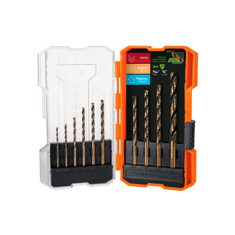  Juego de Brocas para metal 10 Piezas de Alta Velocidad Turbo Steel, JBAV-10 11399 Truper 26.271186 Juego de Brocas para metal 1