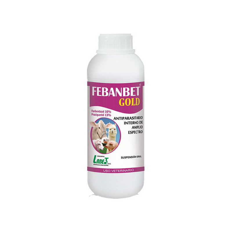  Febanbet Gold 1L Fenbendazol Praziquantel Antiparasitario Amplio Espectro Susp Oral, Labet 132.20339 Febanbet Gold 1L Fenbendaz