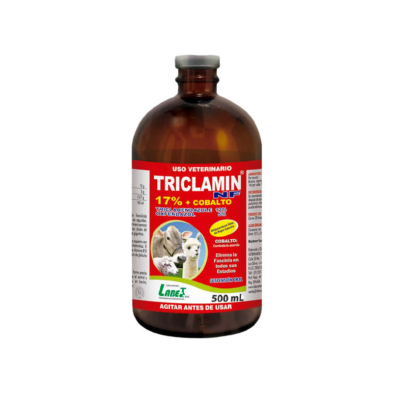  Triclamin NF 500ml Triclabendazole Oxfendazol Cobalto Antiparasitario Susp Oral, Labet 80 Triclamin NF 500ml Triclabendazole Ox