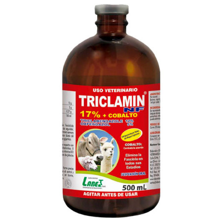  Triclamin NF 500ml Triclabendazole Oxfendazol Cobalto Antiparasitario Susp Oral, Labet 80 Triclamin NF 500ml Triclabendazole Ox