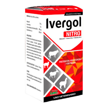  Ivergol Nitro 100ml Nitroxinil Ivermectina Antiparasitario Interno Externo Inyectable, Labet 59 Ivergol Nitro 100ml Nitroxinil 