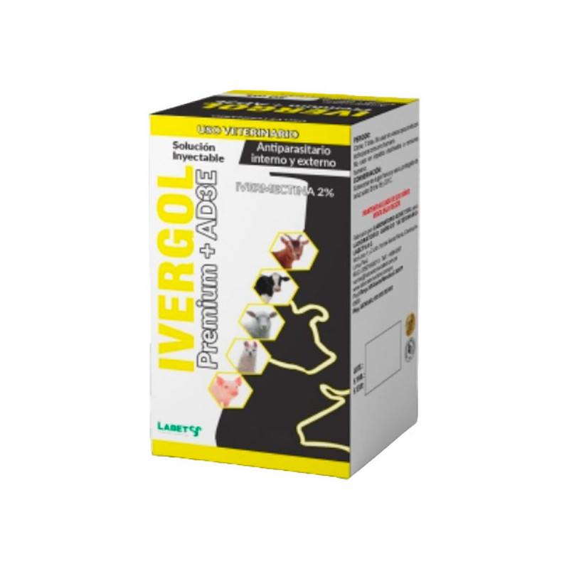  Ivergol Premium 20ml Ivermectina Vitamina AD3E Antiparasitario Inyectable, Labet 19.491525 Ivergol Premium 20ml Ivermectina Vit