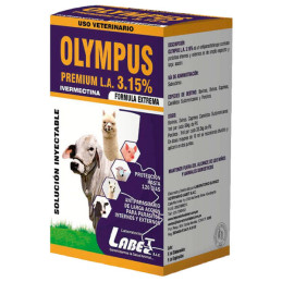  Olympus Premium LA 3.15% 100ml Ivermectina Antiparasitario Amplio Espectro Inyectable, Labet 63.559322 Olympus Premium LA 3.15%