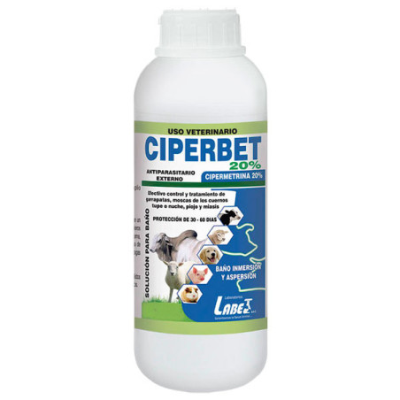  Ciperbet 20% 500ml Cipermetrina Uso Veterinario Antiparasitario Externo, Labet 60 Ciperbet 20% 500ml Cipermetrina Uso Veterinar