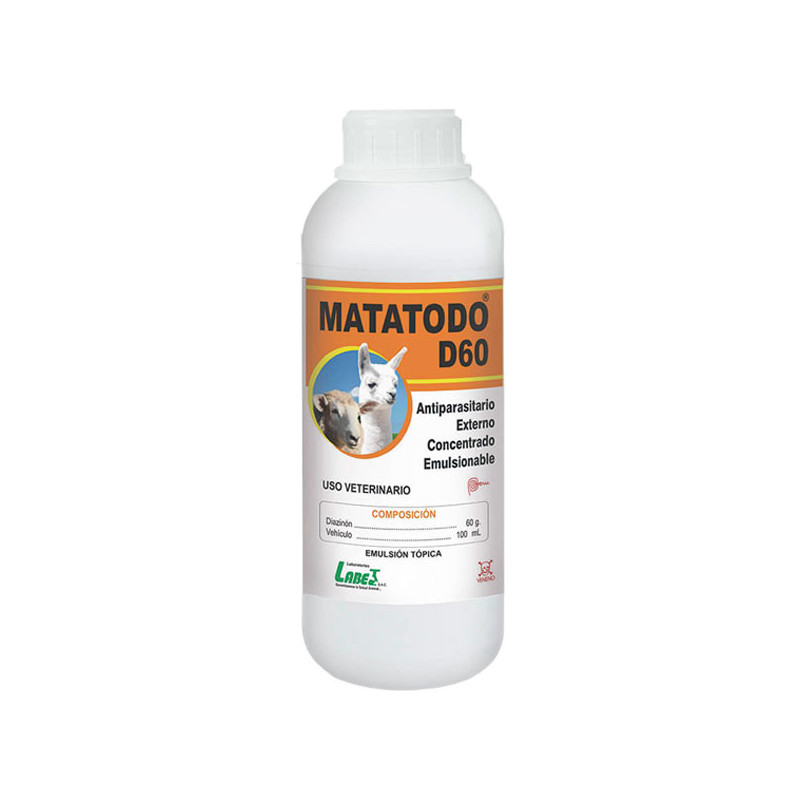  Mata Todo D60 100ml Diazinon Estabilizado Uso Veterinario Antiparasitario Externo, Labet 22.881356 Mata Todo D60 100ml Diazinon