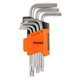  Juego de Llaves Torx 7 Piezas Cortas con Organizador, Acero al Cromo Vanadio, TORX-7C 15552 Truper 8.135593 Juego de Llaves Tor