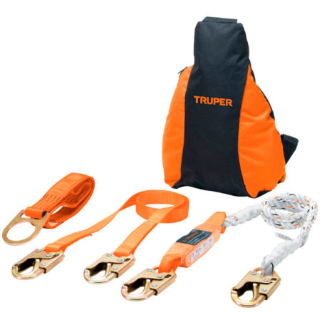  Kit contra caídas con arnes de tres anillos ANSI Truper 100887 237.288136 Kit contra caídas con arnes de tres anillos ANSI Trup