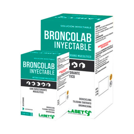  Broncolab 250ml Doxiciclina Tilosina tartrato Bromhexina Antibiotico Inyectable, Labet 108 Broncolab 250ml Doxiciclina Tilosina