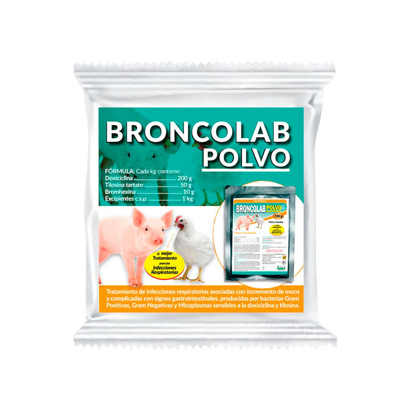  Broncolab 1Kg Doxiciclina Tilosina tartato Bromhexina Antibiotico Polvo Soluble, Labet 252 Broncolab 1Kg Doxiciclina Tilosina t