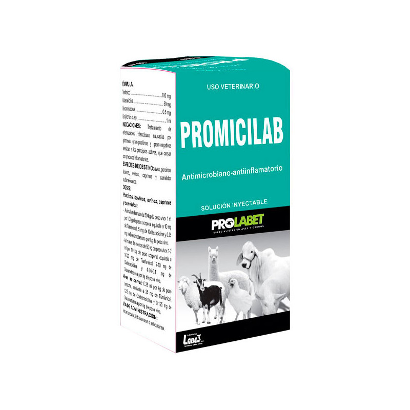  Promicilab 50ml Tianfenicol Oxitetraciclina Dexametasona Antibiotico Inyectable, Labet 30.999999 Promicilab 50ml Tianfenicol Ox