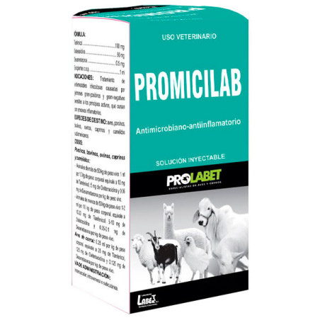  Promicilab 50ml Tianfenicol Oxitetraciclina Dexametasona Antibiotico Inyectable, Labet 30.999999 Promicilab 50ml Tianfenicol Ox