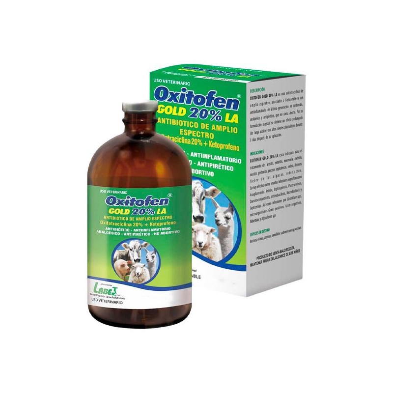  Oxitofen Gold 20% 250ml Oxitetraciclina Ketoprofeno Antibiotico Inyectable,  Labet 89.999999 Oxitofen Gold 20% 250ml Oxitetraci