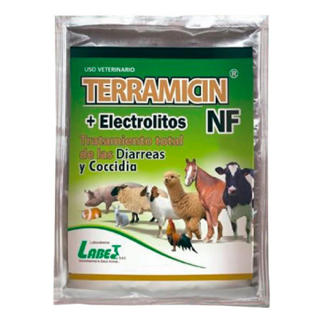  Terramicin NF 100gr Oxitetraciclina+ELECTROLITOS Antibiotico Antidiarrea Polvo Soluble, Labet 24.576271 Terramicin NF 100gr Oxi
