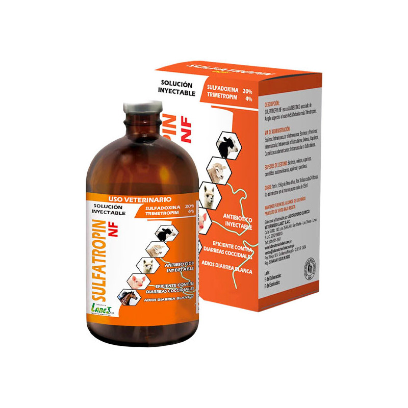  Sulfatropin NF 50ml Sulfadoxina Trimetropim Antibiotico Amplio Espectro Inyectable, Labet 29.661017 Sulfatropin NF 50ml Sulfado