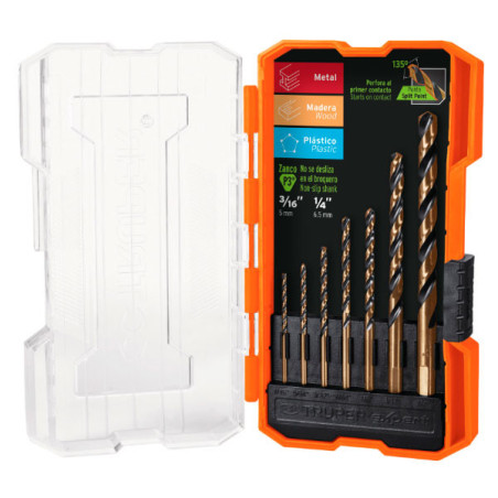  Juego de Brocas para metal 7 Piezas de Alta Velocidad Turbo Steel, JBAV-10 11396 Truper 22.033898 Juego de Brocas para metal 7 