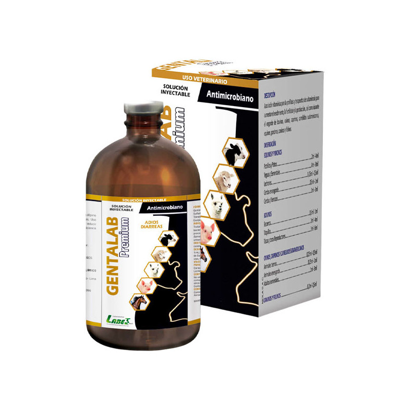  Gentalab Premium 250ml Gentamicina Sulfadimetoxina Trimetoprim Antibiotico Inyectable, Labet 145.762712 Gentalab Premium 250ml 