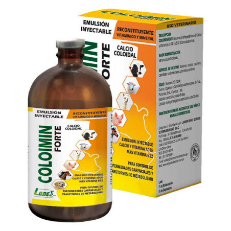  Coloimin Forte 100ml Calcio Coloidal Reconstituyente Vitaminico Inyectable, Labet 50 Coloimin Forte 100ml Calcio Coloidal Recon
