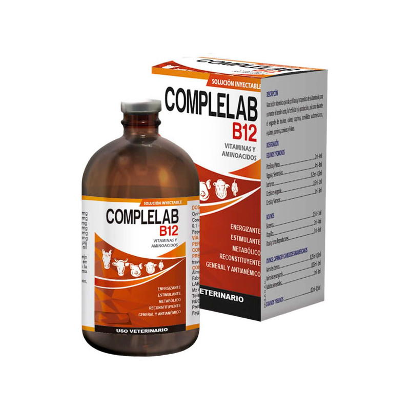  Complelab B12 250ml Reconstituyente Vitaminico Aminoacidos Inyectable, Labet 43.220339 Complelab B12 250ml Reconstituyente Vita