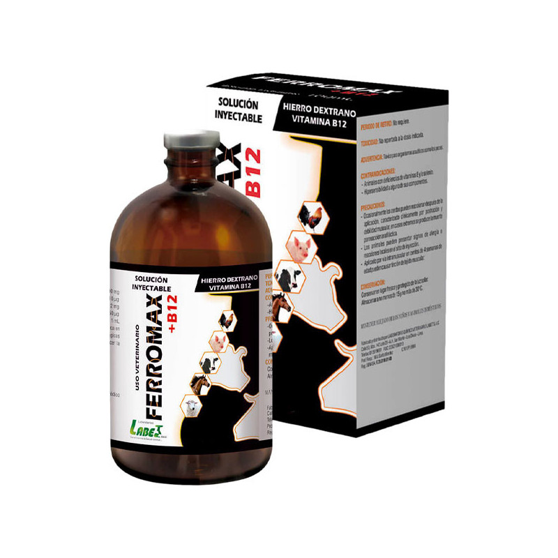  Ferromax+B12 250ml Hierro Dextrano Reconstituyente Vitaminico Inyectable, Labet 63.559322 Ferromax+B12 250ml Hierro Dextrano Re