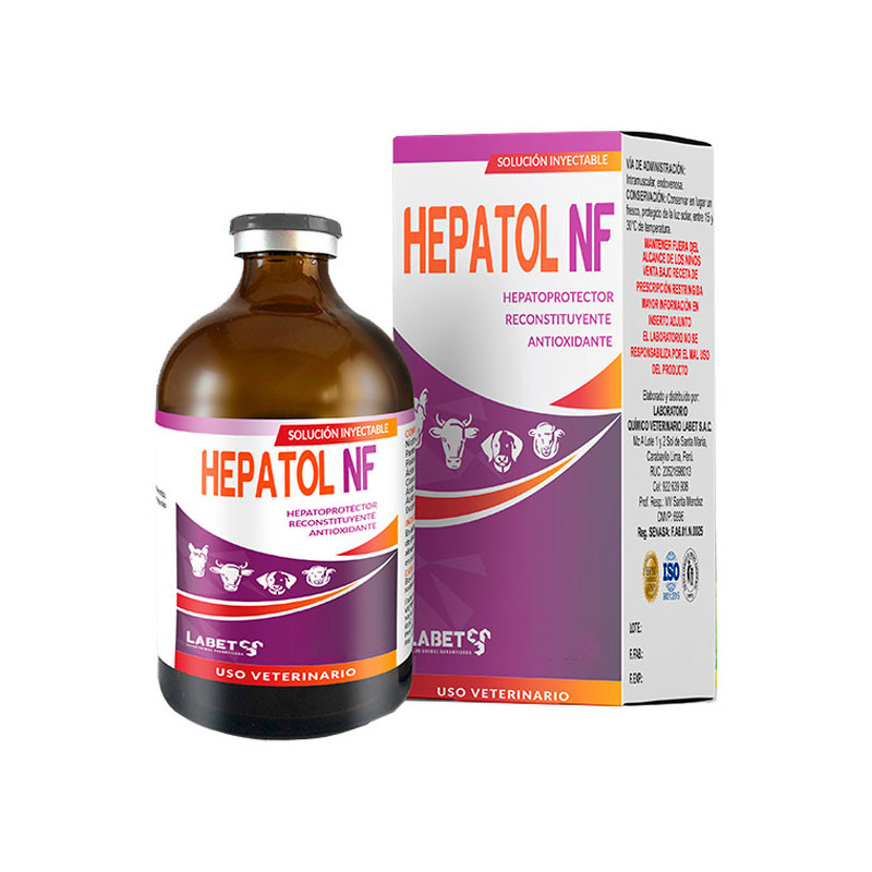  Hepatol NF 100ml Reconstituyente Hepatoprotector Antioxidante Inyectable, Labet 36.440678 Hepatol NF 100ml Reconstituyente Hepa