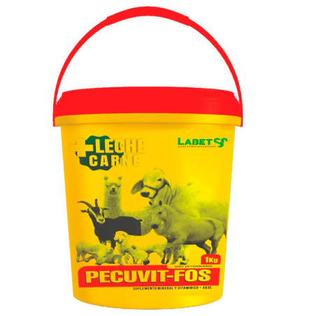 Pecuvit FOS 1Kg Pack x 24Baldes Suplemento Vitaminico Sales Minerales Nutricion Animal Polvo Soluble, Labet 307.627119 Pecuvit 