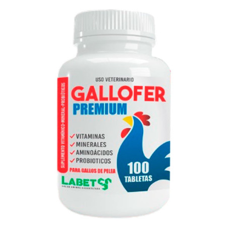  Gallofer Premium Frasco x 100Pastillas Suplemento Vitaminico Para Gallo de Pelea, Labet 41.525424 Gallofer Premium Frasco x 100