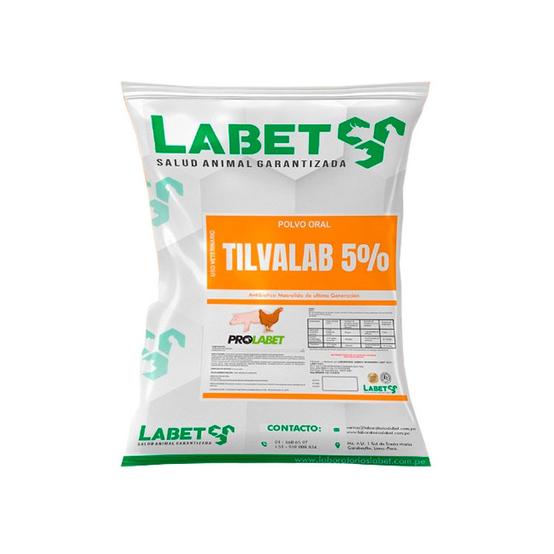  Tilvalab 5% 25Kg Tilvalosina Antibotico Premezcla en Alimento Polvo Soluble, Labet 1410.169492 Tilvalab 5% 25Kg Tilvalosina Ant