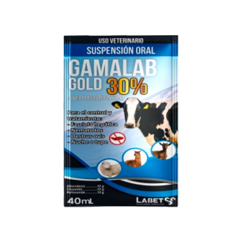  Gamalab Gold 30% 40ml Caja x 50Sachets Antiparasitario Sol Oral, Labet 327.966102 Gamalab Gold 30% 40ml Caja x 50Sachets Antipa
