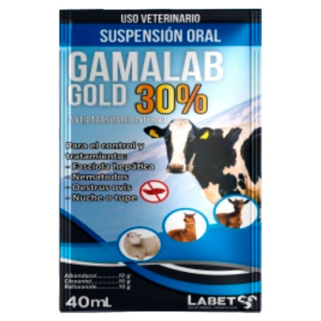  Gamalab Gold 30% 40ml Caja x 50Sachets Antiparasitario Sol Oral, Labet 327.966102 Gamalab Gold 30% 40ml Caja x 50Sachets Antipa