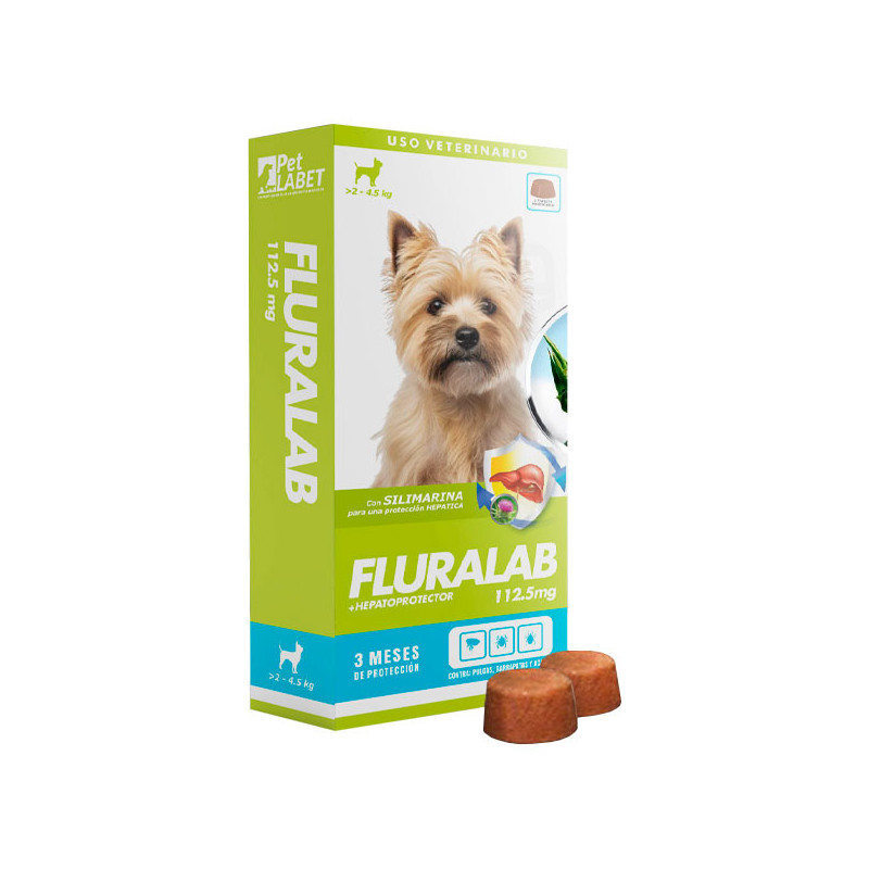  Fluralab 112.5mg Perros 2Kg a 4.5 Hepatoprotector Antipulgas Tableta Oral, Labet 96 Fluralab 112.5mg Perros 2Kg a 4.5 Hepatopro