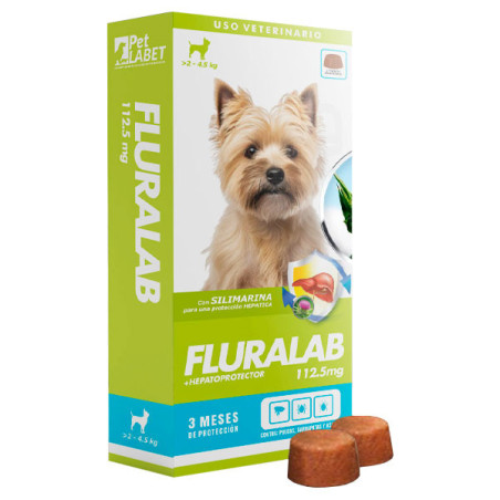  Fluralab 112.5mg Perros 2Kg a 4.5 Hepatoprotector Antipulgas Tableta Oral, Labet 96 Fluralab 112.5mg Perros 2Kg a 4.5 Hepatopro