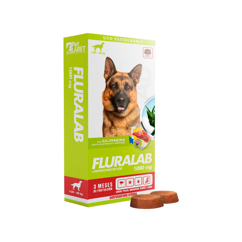  Fluralab 1000mg Perros 20Kg a 40 Hepatoprotector Antipulgas Tableta Oral, Labet 139 Fluralab 1000mg Perros 20Kg a 40 Hepatoprot