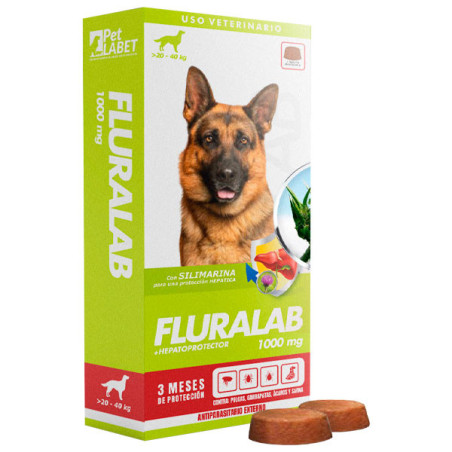  Fluralab 1000mg Perros 20Kg a 40 Hepatoprotector Antipulgas Tableta Oral, Labet 139 Fluralab 1000mg Perros 20Kg a 40 Hepatoprot