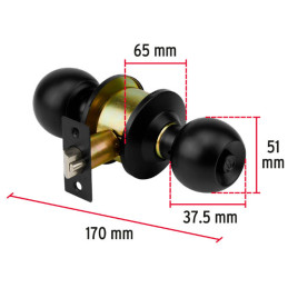  Cerraduras Pomo Negro Dormitorio Hermex 43910 27.966102 Cerraduras Pomo Negro Dormitorio Hermex 43910
Cerrojo con llave al exte