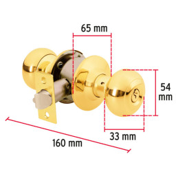  Cerraduras Pomo Oval Dorado brillante Entrada Hermex 43457 27.966102 Cerraduras Pomo Oval Dorado brillante Entrada Hermex 43457