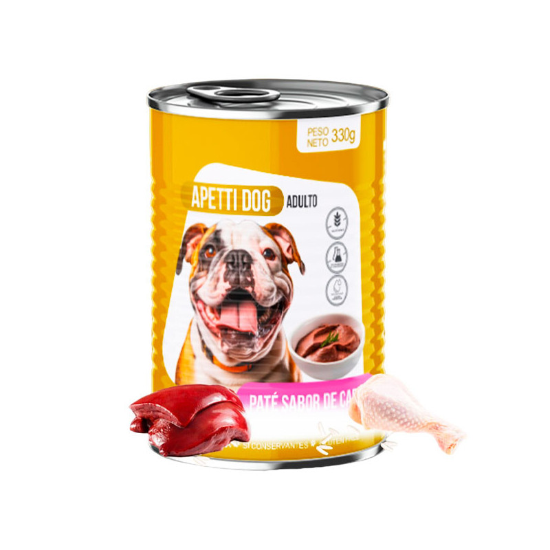  ApettiDog Adulto 330gr Pack Caja x 24Latas Pate Sabor Carne Alimento Caninos, Labet 141.525424 ApettiDog Adulto 330gr Pack Caja