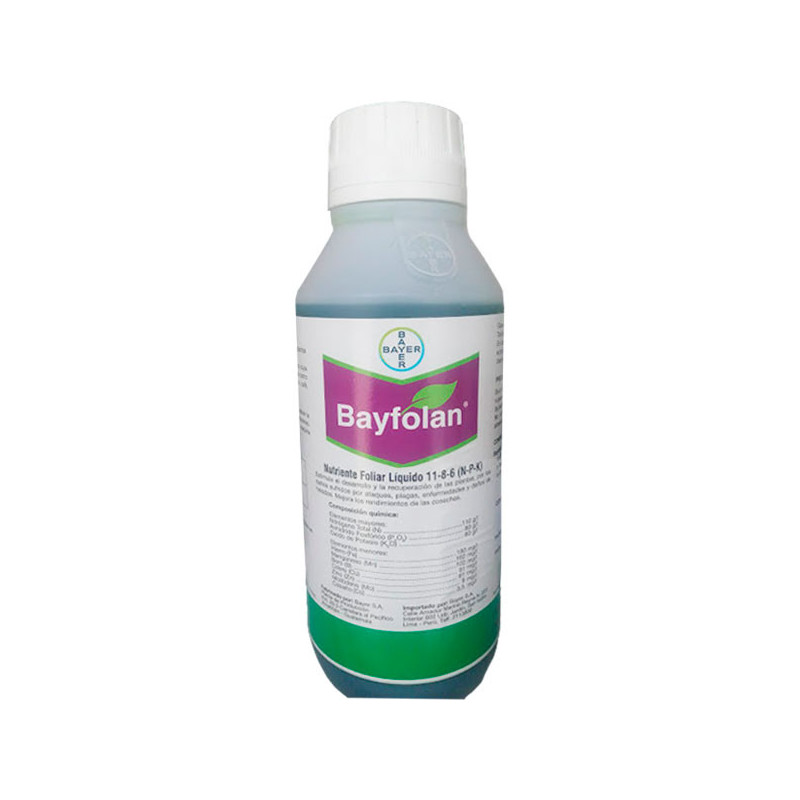  Bayfolan 11-8-6 1L, Fertilizante Foliar NPK+microelementos, Bayer 43.220339 Bayfolan 11-8-6 1L, Fertilizante Foliar NPK+microel