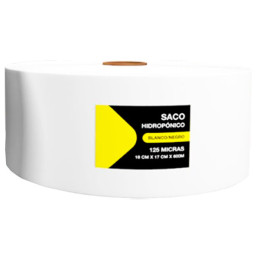 Rollo Saco Hidroponico Polietileno Blanco/Negro 18x17cm 125micras 600M 875 Rollo Saco Hidroponico Polietileno Blanco/Negro 18x1