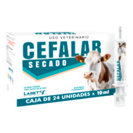  Cefalab Secado 10ml Caja x 24und Cefalexina Neomicina Cloxacilina Antibiotico Susp Intramuscular, Labet 180 Cefalab Secado 10ml