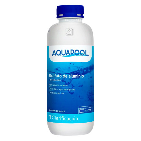  Sulfato de Aluminio 1L Coagulante Clarificante Tratamiento de Agua Remover Suciedad, Aquapool 12.711864 Sulfato de Aluminio 1L 