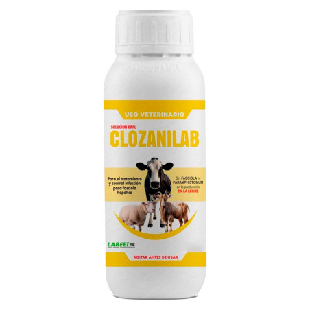  Clozanilab 1L Oxiclozanida Antiparasitario Interno Susp Oral, Labet 144 Clozanilab 1L Oxiclozanida Antiparasitario Interno Susp
