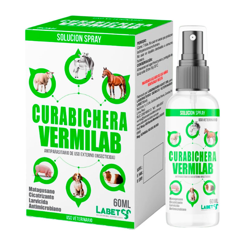  Curabichera Vermilab 60ml Cipermetrina Antiparasitario Sol Spray, Labet 16.101695 Curabichera Vermilab 60ml Cipermetrina Antipa