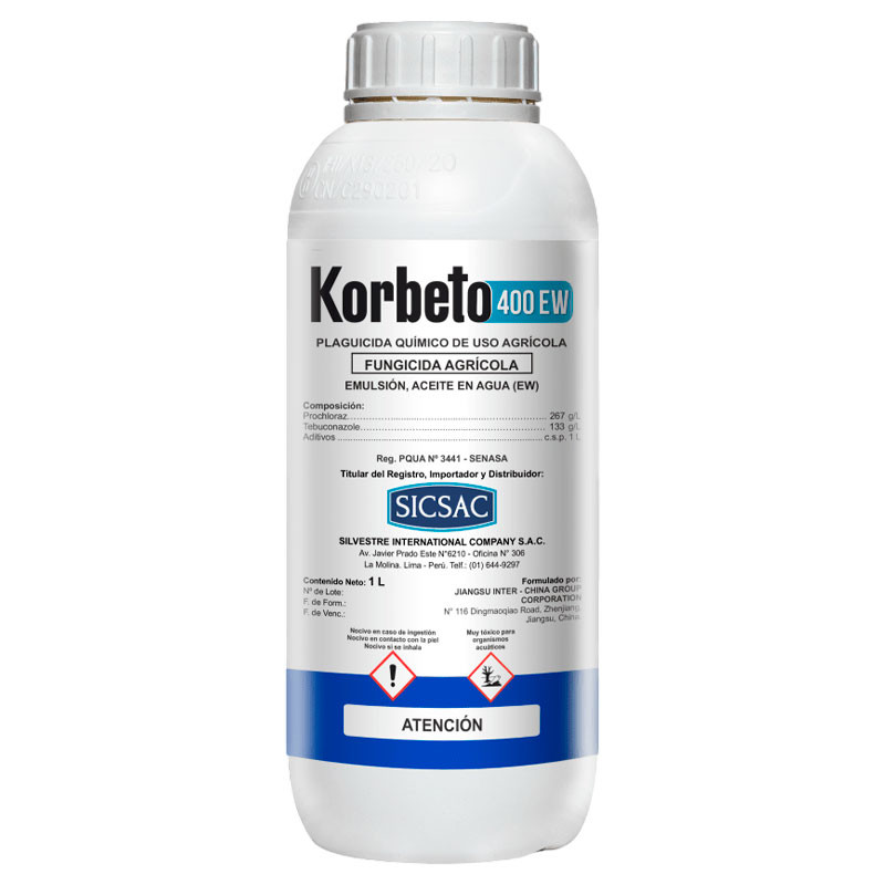  Korbeto 1L Prochloraz Tebuconazole Fungicida Agricola Accion Curativo Protectante, SICompany 82.20339 Korbeto 1L Prochloraz Teb