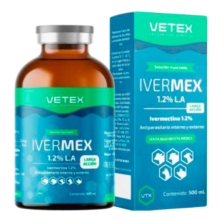  Ivermex 1.2% 20ml Ivermectina Antiparasitario Sol Inyectable, Vetex 11.864407 Ivermex 1.2% 20ml Ivermectina Antiparasitario Sol