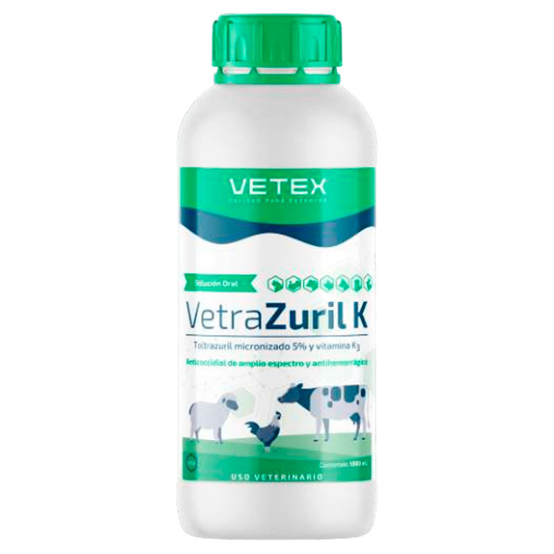  VetraZuril K 1L Toltrazuril Vitamina K3 Antiparasitario Sol Oral, Vetex 91.525424 VetraZuril K 1L Toltrazuril Vitamina K3 Antip