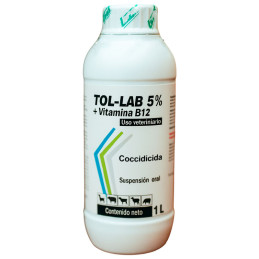  Tol-Lab 5% 1L Toltrazuril+Vitamina B12 Coccidicida Sol Oral, Labet 163 Tol-Lab 5% 1L Toltrazuril+Vitamina B12 Coccidicida Sol O