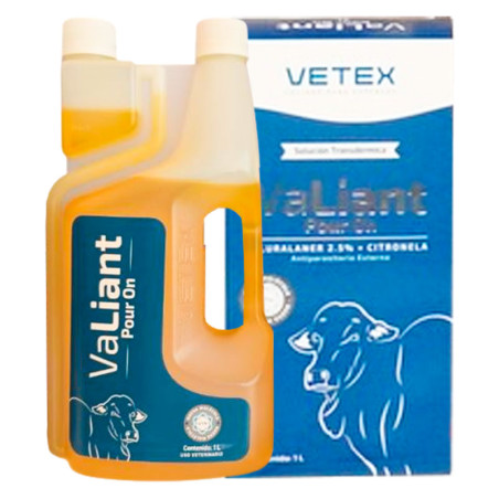  Valiant Pour On 1L Fluralaner Citronela Antiparasitario Externo Sol Transdermica Vetex 624 Valiant Pour On 1L Fluralaner Citron