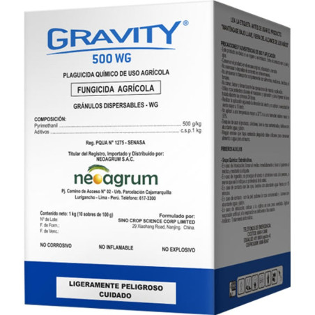  Gravity 1Kg, Pyremethanil, Fungicida de contacto y sistemico, Neoagrum 127.118644 Gravity 1Kg, Pyremethanil, Fungicida de conta