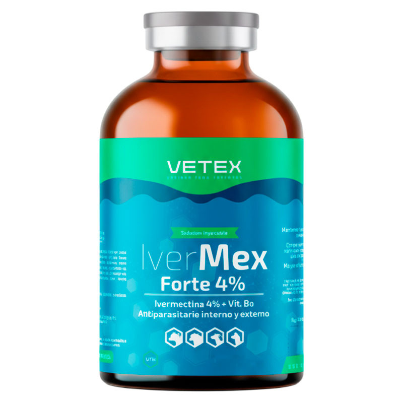  Ivermex Forte 4% 50ml Ivermectina Vit B12 Antiparasitario Inyectable, Vetex 26 Ivermex Forte 4% 50ml Ivermectina Vit B12 Antipa