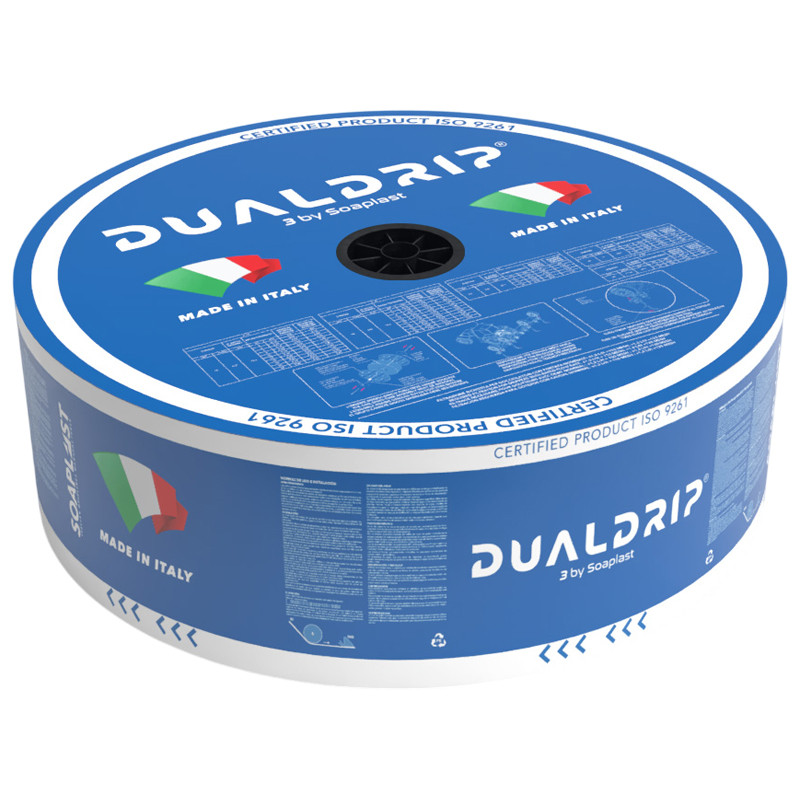  Cinta de Riego por Goteo DualDrip 16mm, 15mil, 2.2LPH, 30cm, 1300mts, Soaplast 408.999999 Cinta de Riego por Goteo DualDrip 16m